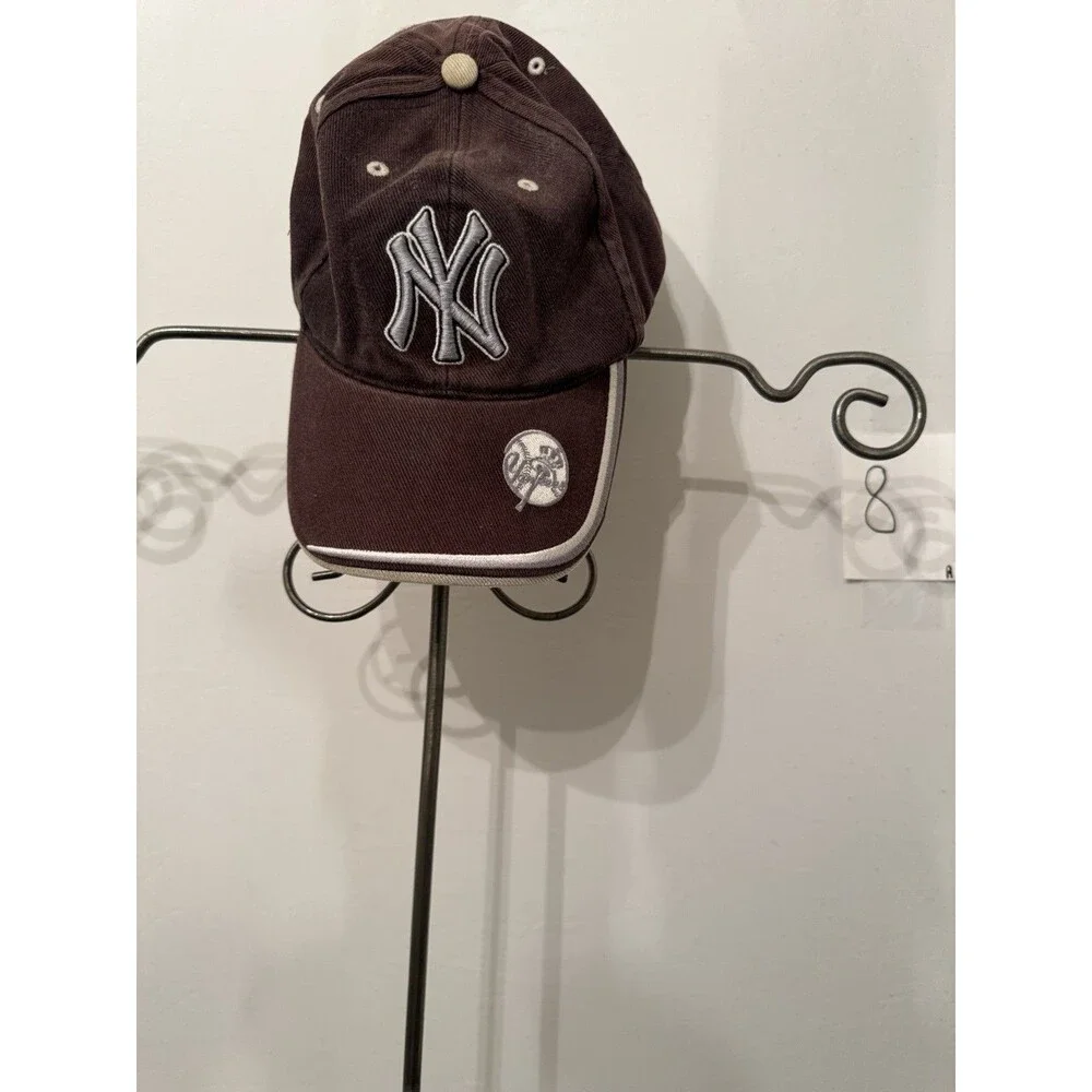 New York Yankees Brown Adjustable Strapback Hat Cap MLB 100% Cotton OSFA